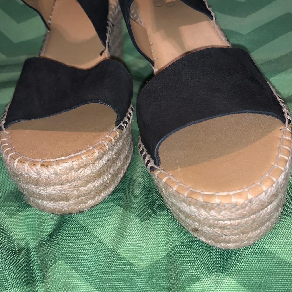 Franco Sarto Black Wedge Platform Sandals - Picture 8 of 13